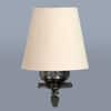 Devansh Metal Electric Wall Light in Antique Gold Colour with off-white Shade Count of 1 Light