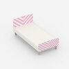 Minimalist Kids Single Bed in White and Pink Stripes