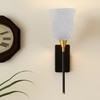 Devansh Metal Electric Wall Light in Black Colour with White Shade Count of 1 Light
