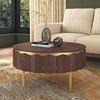 Keoni Round Solid Wood Coffee Table In Claret Mahogany Finish