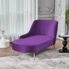 Henz Velvet Chaise Lounger in Purple Colour