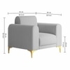 Veniza Velvet 1 Seater Sofa In Grey Colour