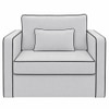Elano Modern Premium  1 Seater Boucle  Pull Out Sofa Cum Bed with Improted Mechanism In white  Color
