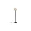 Mathew Off White Fabric Shade Floor Lamp with Black Iron Base
