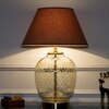 Secret Glass & Metal Large Table Lamp With Beige Cotton Shade