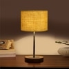 Devansh Yellow Jute Table Lamp With Natural Wood Base & Steel Pipe (7X17 Inches)-17