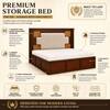 Nayra Solid Wood Compact King Bed Box Storage Provincial Teak Finish Mattress 72 x 72 Inches