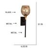 Devansh Metal Electric Wall Light in black Colour with Transparent Shade Count of 1 Light