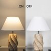 BURFORD Small Distress White Finish Wood Table Lamp with White Cotton Shade – LED  Included