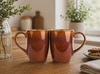 Brown Rustic Dawn Artisan Coffee Mug Set