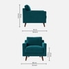 Reiti Velvet 1 Seater Sofa Teal in Blue Colour