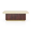 Gabriele Onyx Composite And Solid Teak Wood Coffee Table In Clear Teak Finish