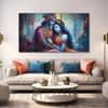 The Castle Decor Radha Krishna Spiritual Wall Art Framed Painting 27x48 Inch (Style 4)