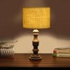 Devansh Yellow  Jute   Table Lamp With  Wood Natural Base (7X17.5 Inches)-17