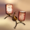 Devansh Metal Electric Wall Light in Gold Colour with Maroon Shade Count of 2 Lights