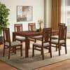 Arlo Teak Wood 6 Seater Storage Dining Table Finish - Teak with Tessa Dining Chair Set