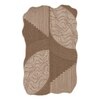 Handmade Wool Shaped Rug Modern Geometric Beige 8 x 10 Feet Carpet