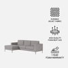 Modernelegance Wood Right Aligned 3-Seater With Upholstery Non Storage Sofa In Grey Colour