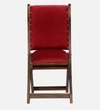 Morila Chair in Provincial Teak Finish with Red Velvet Fabric