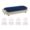 Marko Velvet 2 Seater 5 Feet Ottoman Bench in Navy Blue & Cream  Color