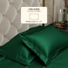 Stoa Paris Satin Pillow Covers,  Premium Plain Pillow Cover Set of 2, 68L x 45W cms - Emerald Green