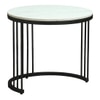 Metalform Round Metal Nesting Coffee Table Set Black Finish White Porcelain Top Set Of 2