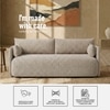 Cozychic Wood 3 Seater With Upholstery Non Storage Sofa In Beige Colour