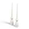 Turned Marble Candle stands -set of 2