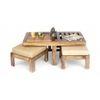 Irish Sheesham Wood 2 Seater Coffee Table Set In Teak Finish