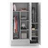 Bennis Engineered Wood 3 Door Wardrobe Without Mirror in White Finish