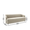 Elegantensemble Wood 3 Seater With Upholstery Non Storage Sofa In White Colour