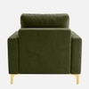 Arab Velvet 1 Seater Sofa Olive Green Color