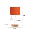 Devansh Orange  Jute   Table Lamp With  Natural  Wood Base  & Steel Pipe (7X17 Inches)-17