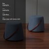 Hoist Collection Light Blue Pouf With Faux Leather Strap Set Of 2