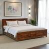 Morven Hydraulic Solid Wood Bed Queen Size in Provincial Teak Finish