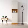 Hexa Red Wooden 2 Door Wardrobe with Hanging Space in Giant Wood and Frosty White Colour