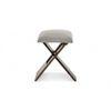 Dayton Sheesham Wood Accent Square Set of 2   Stools in Grey Cotton Velvet Upholstery