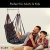 Swingzy Soft Leather Velvet Hanging Swing Chair for Adults Cotton Grey