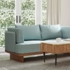 Anish Solid Wood Two Seater Sofa in Blue Colour