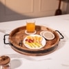 Ireka Home Anugraha Wooden Serving Tray with Iron Handles – Medium