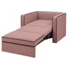 Elano Modern Premium  1 Seater Velvet Pull Out Sofa Cum Bed with Improted Mechanism In Peach Color