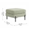 Doe Buck Luxe Boucle Square Ottoman in Sage Green Colour with Black Metal Legs