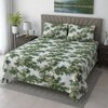 Flora Green Floral 400 TC Cotton Flat Super King Size Bedsheet with 2 Pillow Covers – Threads