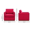 Bobby Boucle Fabric Lounge Chair in Red Colour