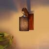Devansh Solid Wood Electric Wall Light in Brown Colour with Black Shade Count of 1 Light