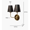 Devansh Metal Electric Wall Light in Gold Colour with Black Shade Count of 2 Lights