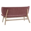 Scandinavian Polara Two Seater Lounge Chair Pink Natural Wood Finish