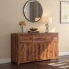 Striado Solid Wood Sideboard in Teak Finish