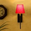 Devansh Metal Electric Wall Light in Black Colour with Red Shade Count of 1 Light