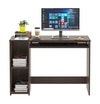 BLUEWUD Mallium Engineered Wood Study and Computer Laptop Table for Home or Office, WFH Desk with Keyboard Slider and Storage Shelves for Adults Kids Students Home Office Furniture (Wenge)